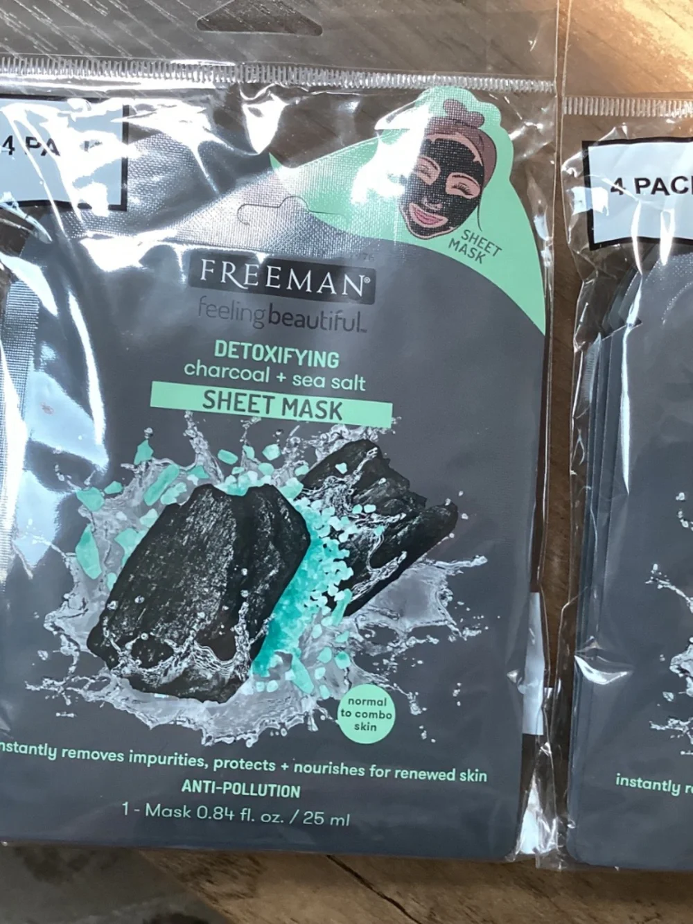Freeman Feeling Beautiful Detoxifying Charcoal Sea Salt Sheet Masks Bundle